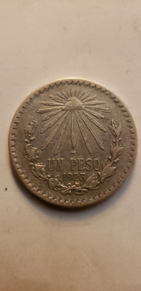 1923-M antique Silver Mexican Peso