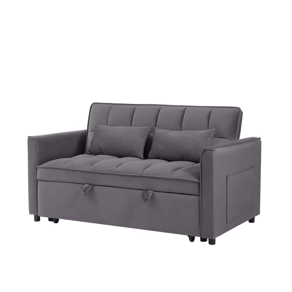 3 in 1 Convertible Sleeper Sofa Pull Out Bed Loveseat Couch Adjustable Backrest