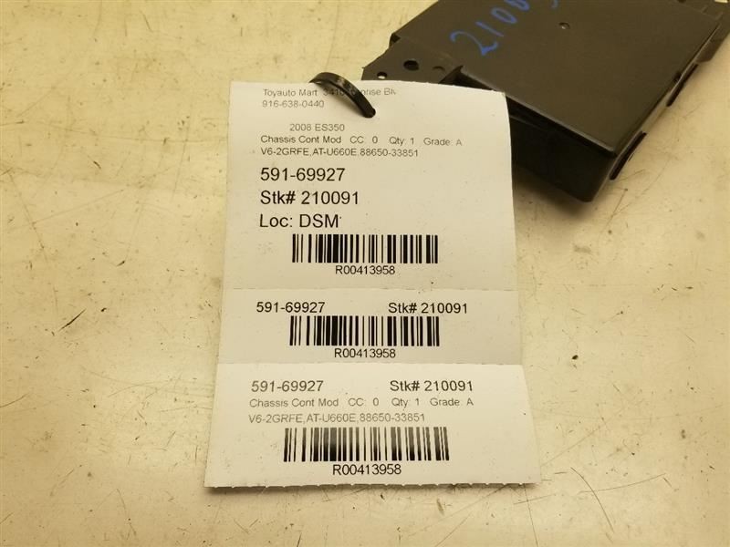 08-09 LEXUS ES350 AC TEMPERATURE CONTROL MODULE CHASSIS ECM ASSEMBLY