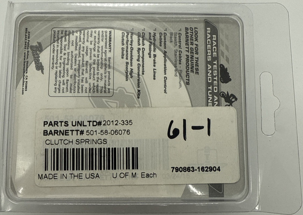 Barnett - 501-58-06076 - Clutch Spring Kit