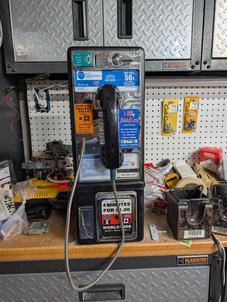 COMPLETE WORKING REAL PAYPHONE CONVERTED TO REGULAR PHONE!! READ!!