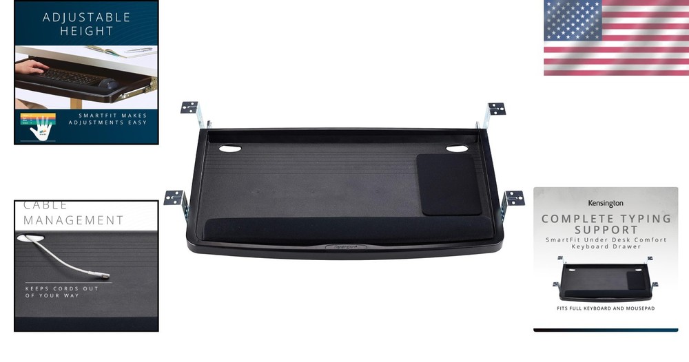 Space-Saving Keyboard Tray for Office, Ergonomic Design