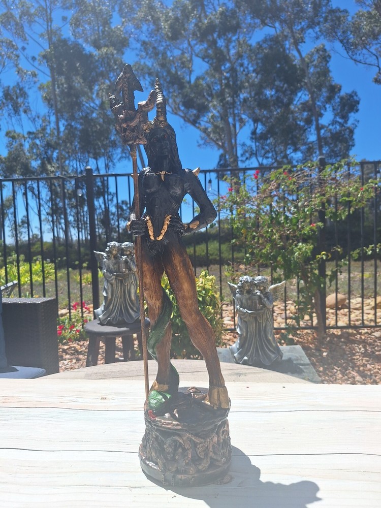 Templar Sabbatic Goat Baphomet Satan Gold 18"X10" / Devil / Evil / Snake