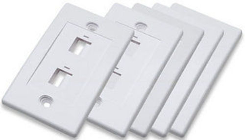2-Outlet Flush-Mount Wall-Plate, White, 5-Pack, 77107