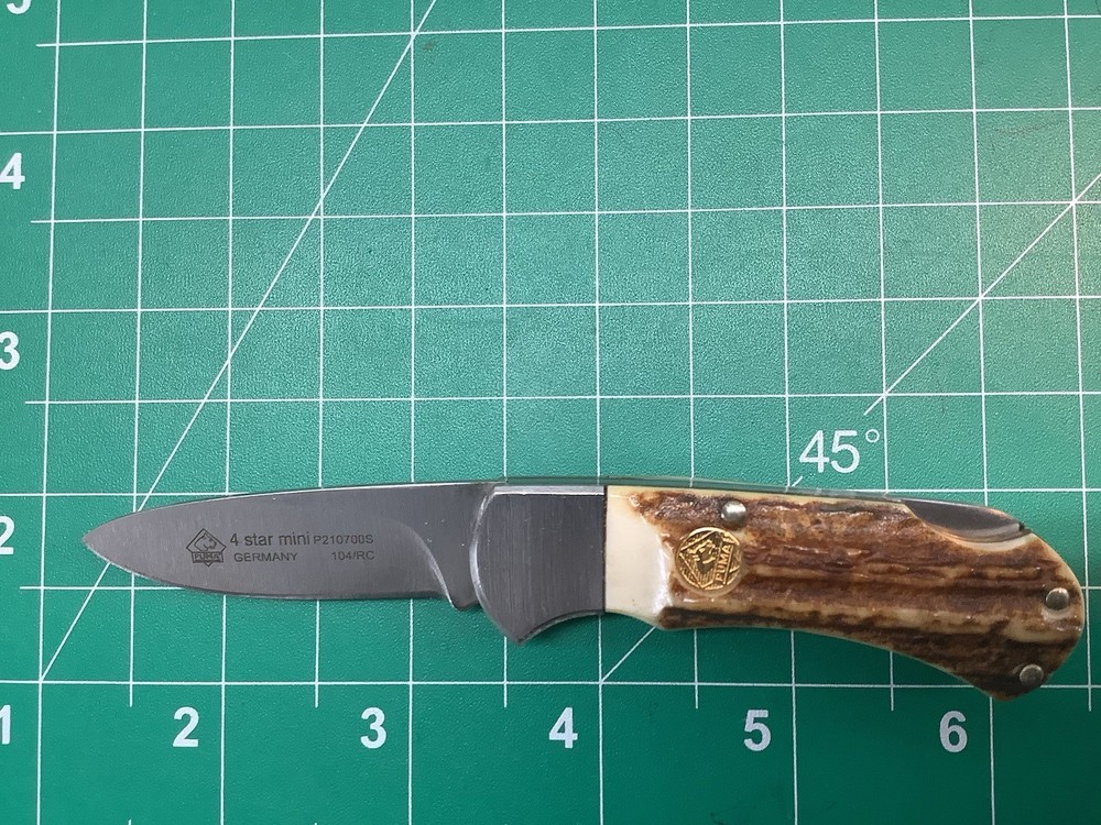 Puma Mini 4 Star Folder Knife With Fat Stag Handles