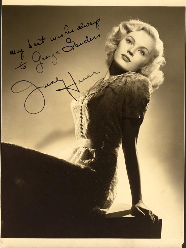 JUNE HAVER - INSCRIBED PHOTOGRAPH SIGNED