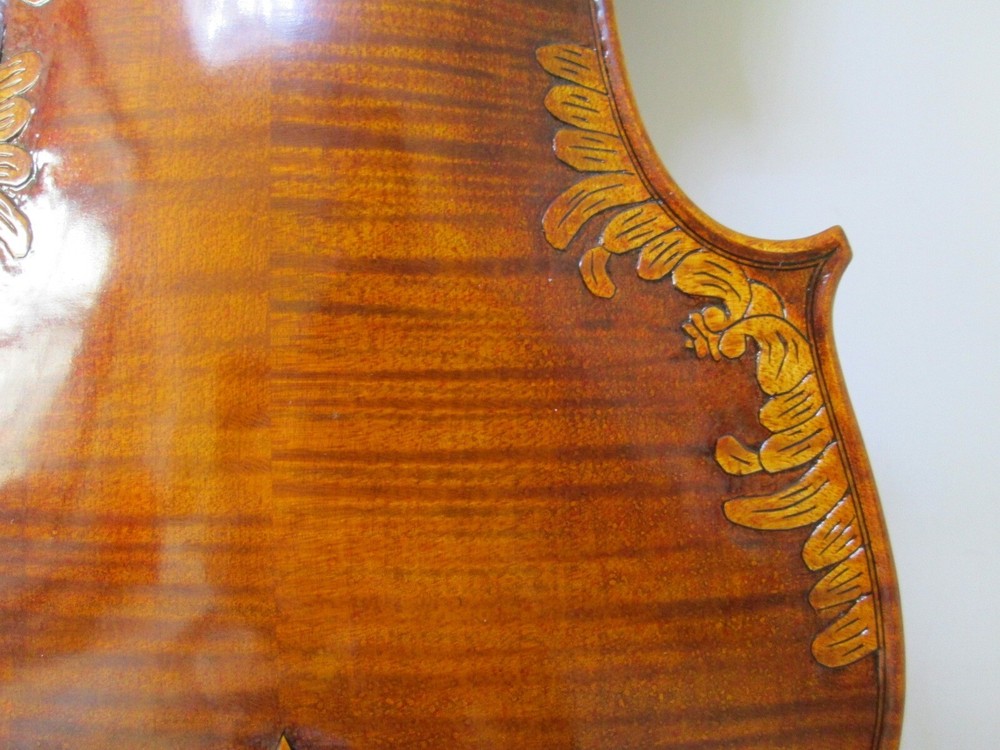 4/4 Violin Stradivarius Tiger Flame Maple Master Hand Carve Pattern 7#