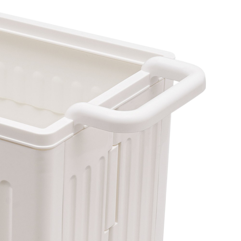 White Storage Box With Lid Universal Wheels Collapsible Storage Organizer