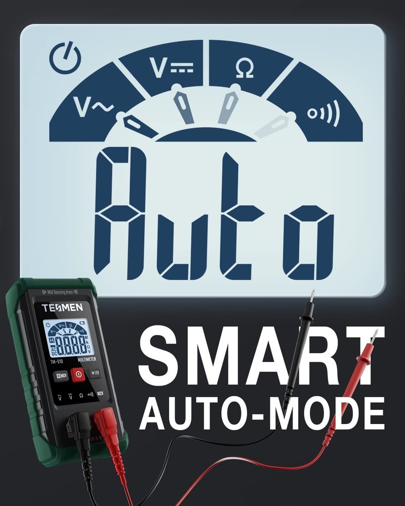 Precision TM-510 Multimeter - Auto-Ranging, Non-Contact Voltage & AC/DC Testing