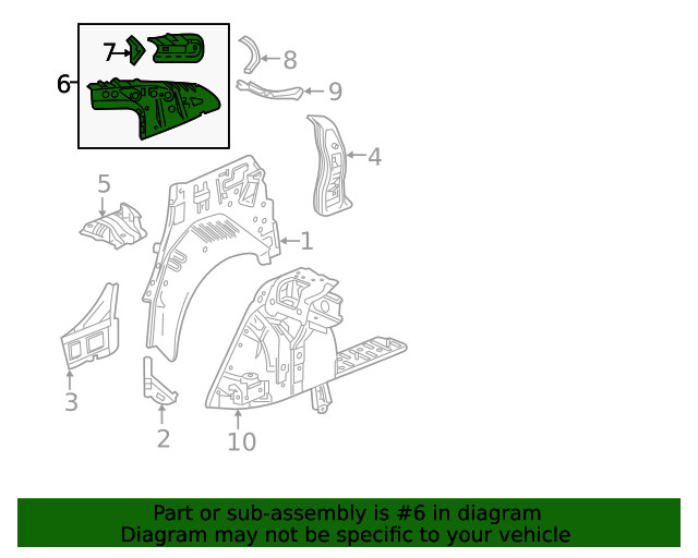 Genuine GM Passenger Side Quarter Inner Panel 23398775