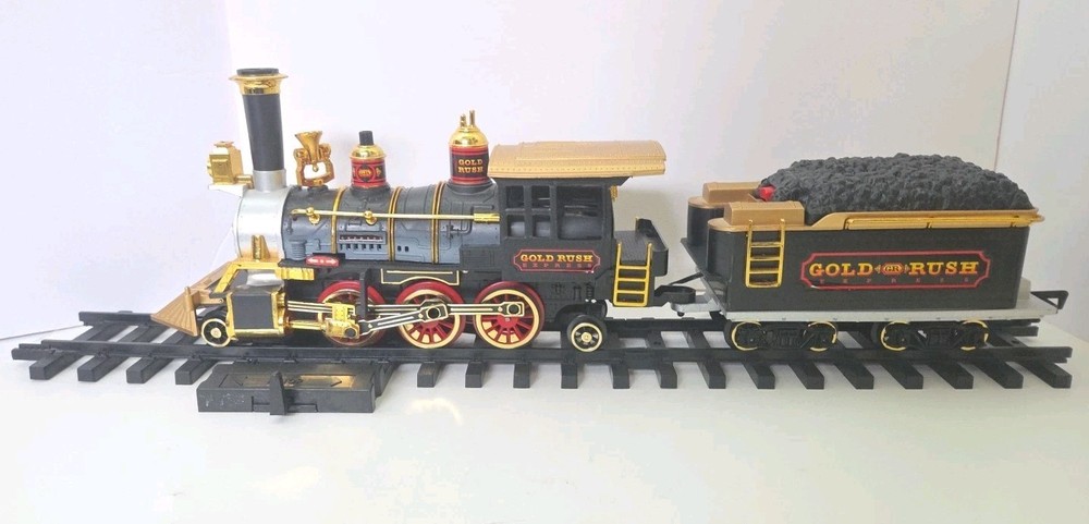 Vintage 1989 New Bright Gold Rush Express Train Set Complete Working