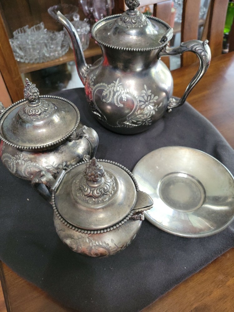 Vintage Victor Silver Co. Tea Set (as is)