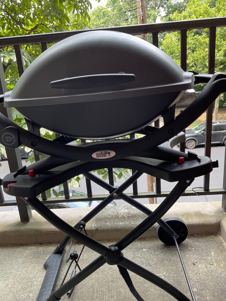 weber large electric grill with cart