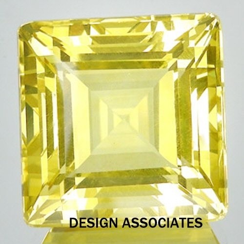 LEMON QUARTZ 10 MM SQUARE CUT ALL NATURAL AAA
