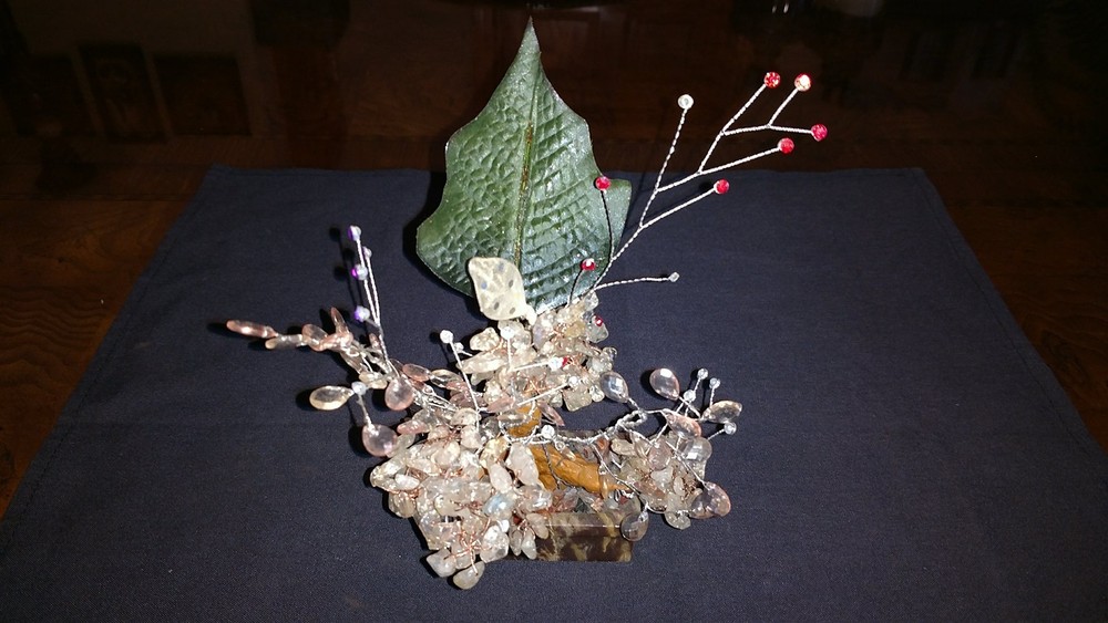 Copper Wire Art Deco Tree with Marble Base 6"
