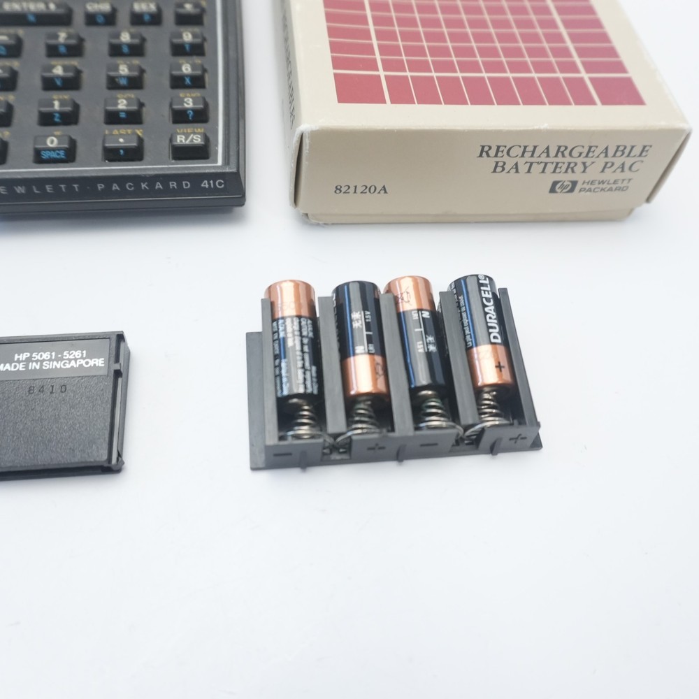 Hewlett Packard HP-41C Calculator Working w/ Case, 3 Modules, Box, Insturctions