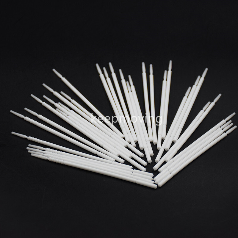 100Pc Dental Long Cylinder White Disposable Micro Brush Bendable Applicator Tips