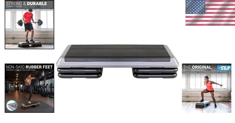 Step Exercise Platform with 4 Stackable Risers