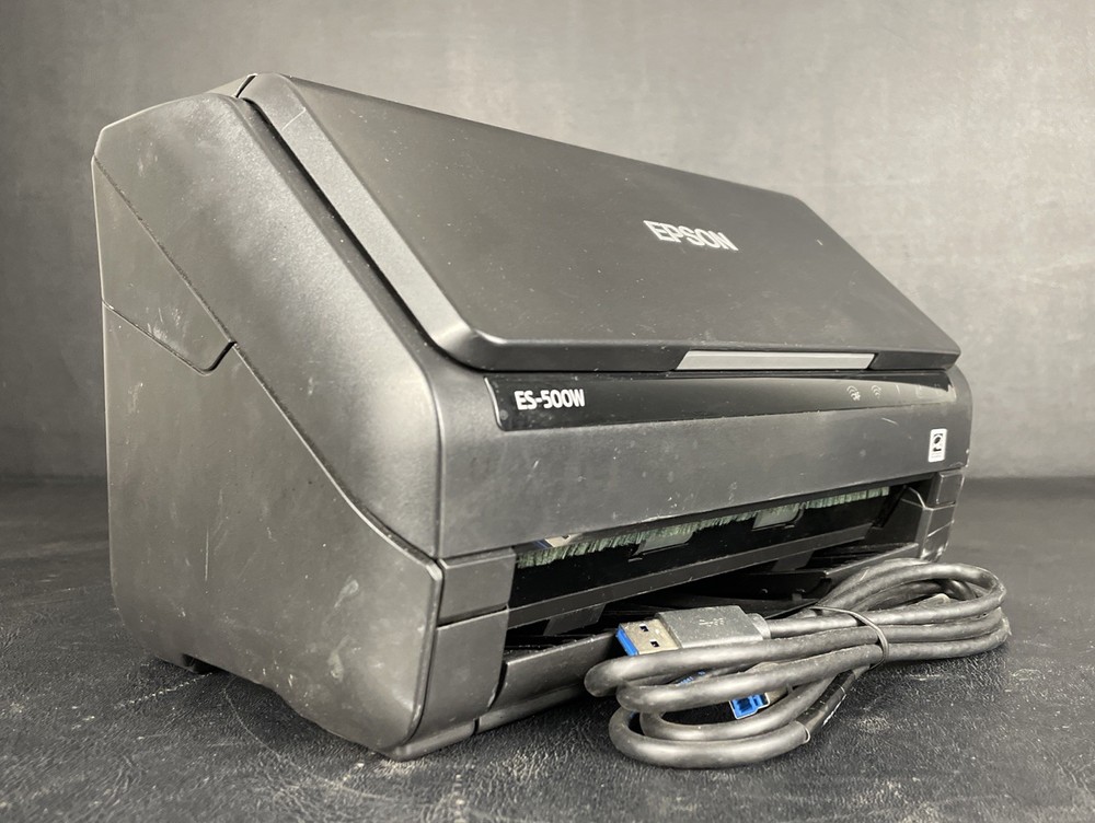 Epson Workforce ES-500W, J381B, Black, Wireless Duplex Document Scanner, Tested