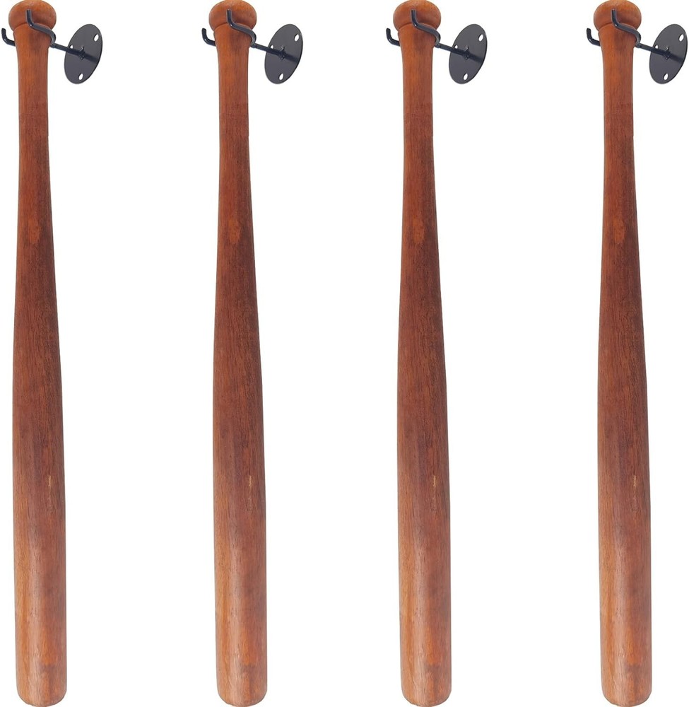 ROYHOO 4PCS Baseball Bat Display Holders - Multipurpose Sturdy Wall Mounted R...
