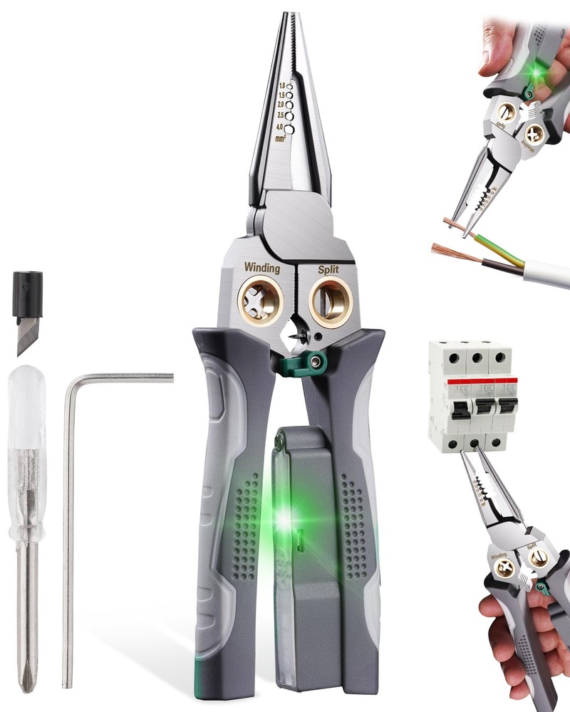 8 In 1 Wire Stripper, Wire Stripping Tool with Voltage Tester, Cable Cutters ...
