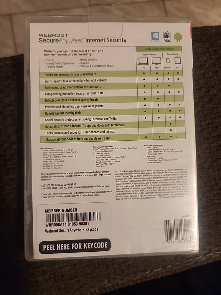 Webroot SecureAnywhere Internet Security - Full Version for Windows & Mac...