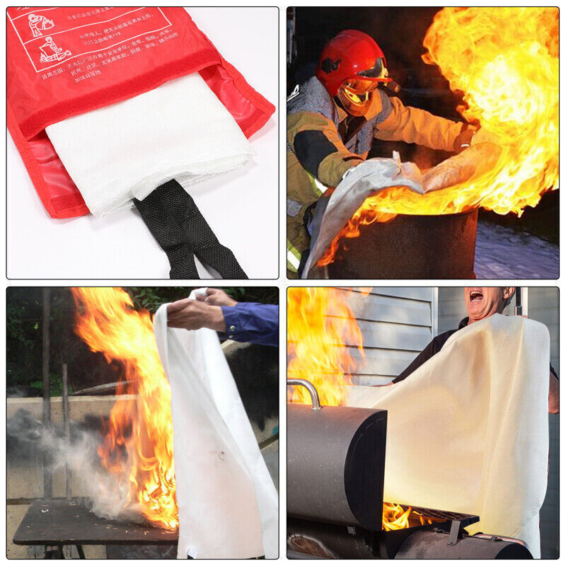 2Pack Large Fire Blanket Fireproof for Home Kitchen Office Emergency Safety