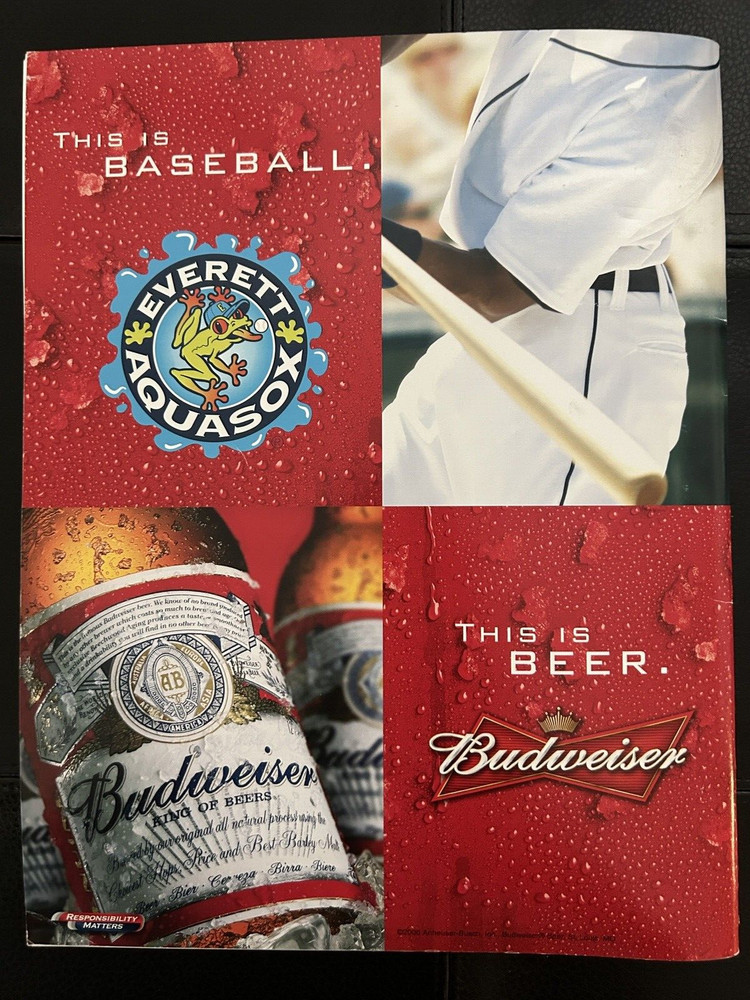 2006 Everett AquaSox Game Program Seattle Marinier's Class 'A' Affiliate NWL