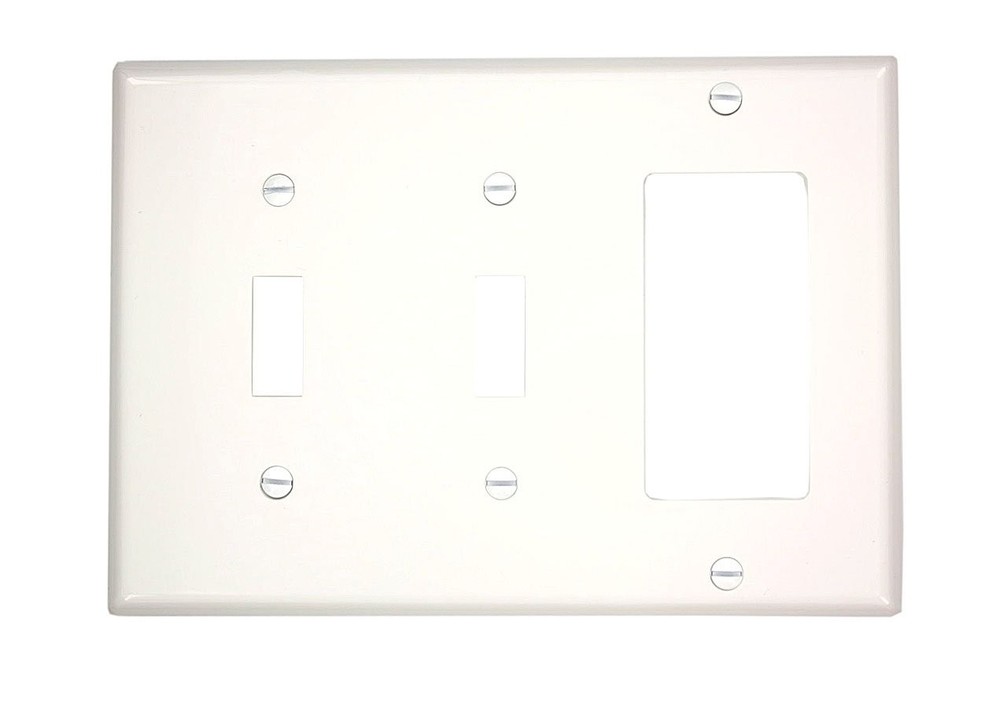 Leviton 3 Gang Wall Plate 2 Toggle 1 Decora White