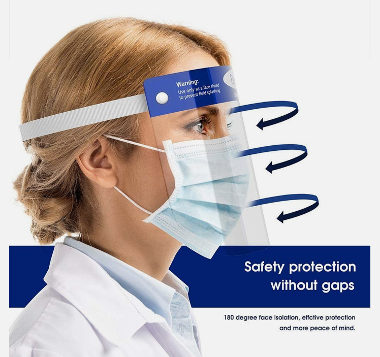 12-pcs Face Shield Screen Safety Protective Eye Splash Proof Full Head-Mounted