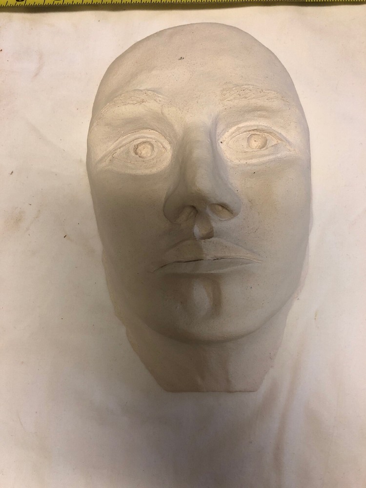 Mask Face Sculpture Modern Art 10" Unsigned Art