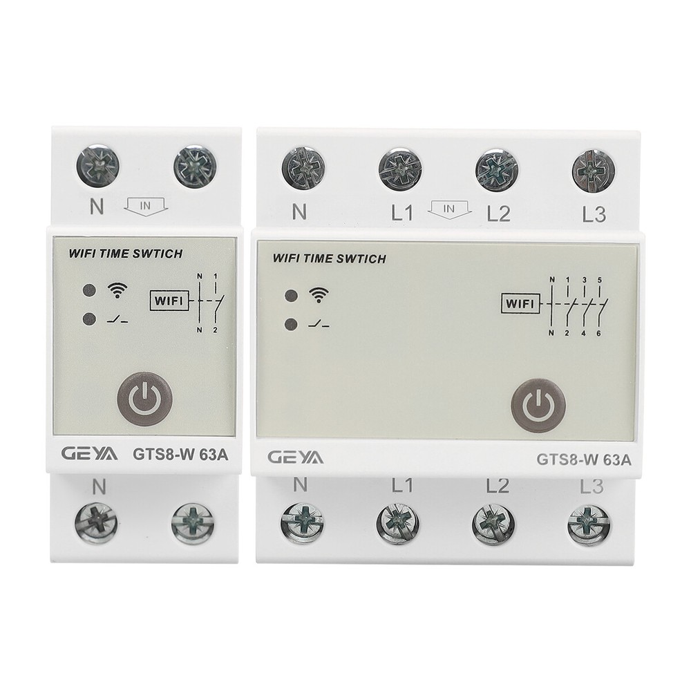 GEYA Tuya Smart Wifi Timer Relay Switch 2/4P Wireless Remote Control 63A AC220V