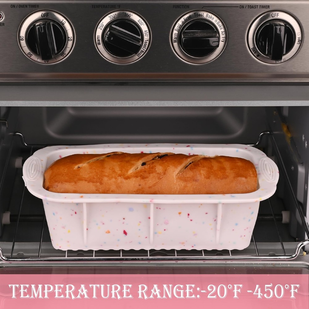Sakolla 2 Pack Silicone Bread Loaf Molds, Nonstick Easy Release Rectangle Silico