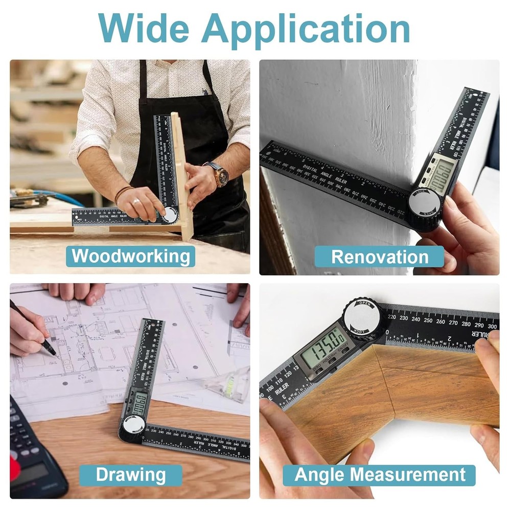 Third Generation Protractor Angle Finder, Digital Ruler with...