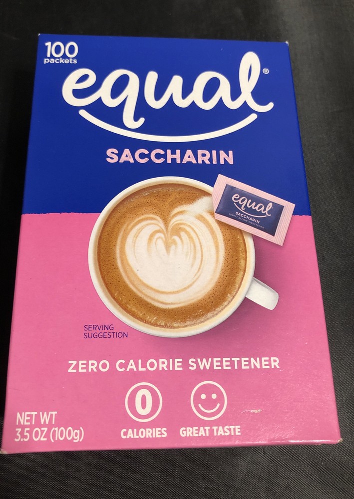 equal saccharin zero Calorie sweetener 100 pack 1 box  6/20/24
