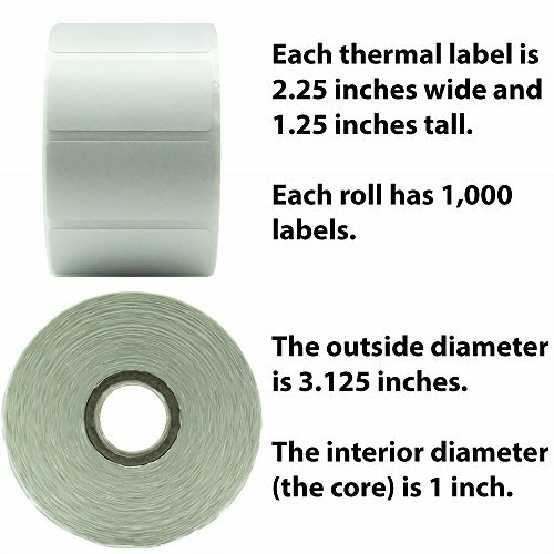 Thermal Labels for Zebra Barcode Printer 2.25x1.25 Perforated Rolls by Eucatus