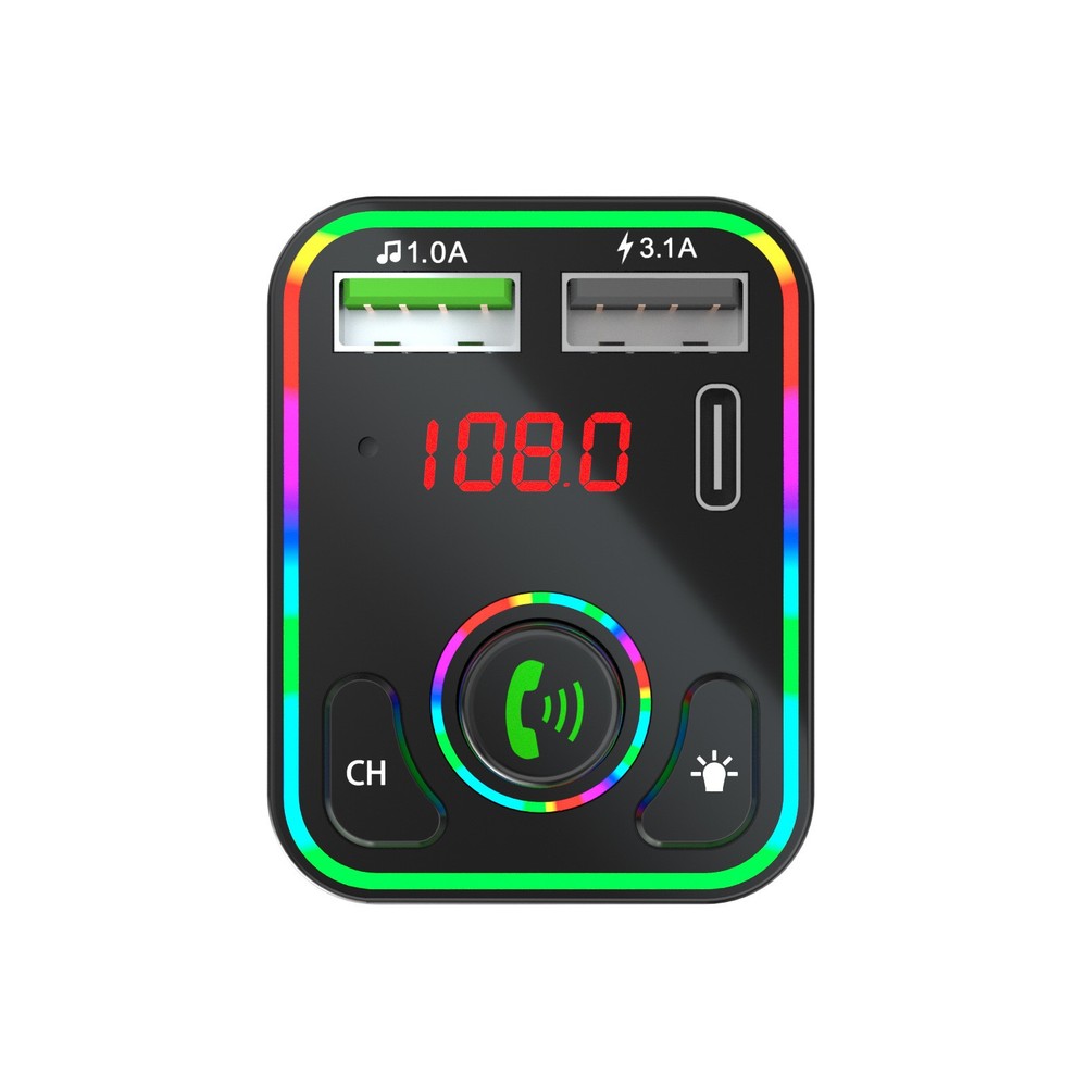 12-24V Bluetooth FM Transmitter Charger Adapter Built-in Microphone Hands-Free