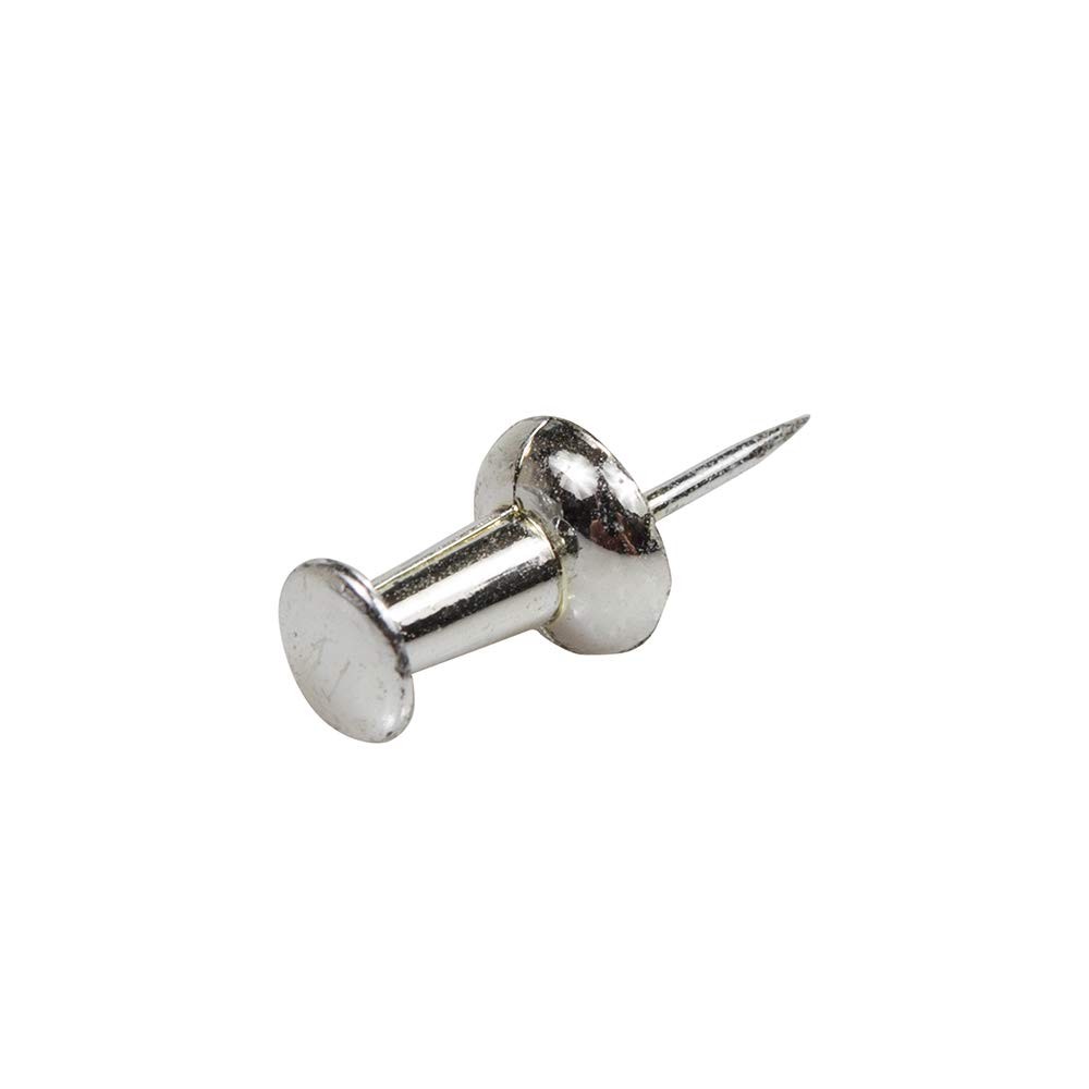 JAM PAPER Colorful Push Pins - Silver 100 Pack - Standard Head,