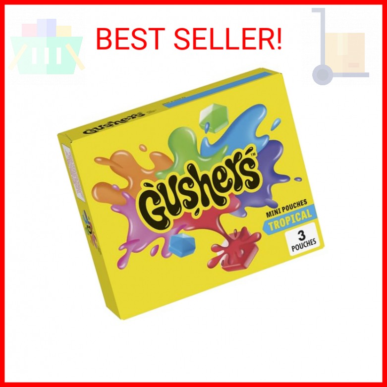 Gushers Tropical Fruit Flavored Snacks, Mini Pouches, 3 Ct, 1.32 oz