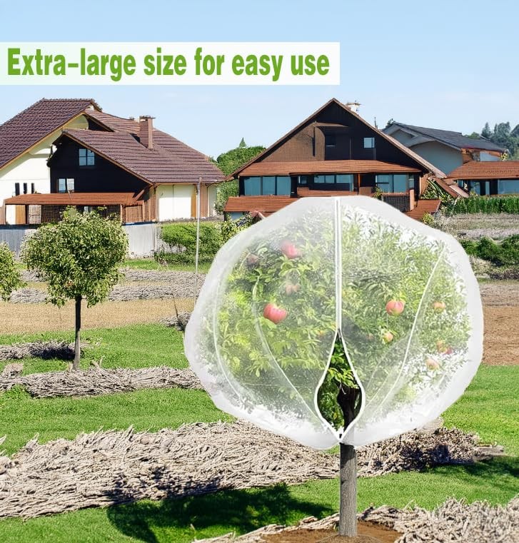 Fruit Tree Netting 1 Pack Extra-Large 15X15ft with Zipper and Drawstring