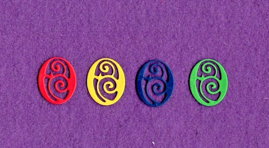 NUMBERS SWIRL zero (0) die cuts scrapbook cards