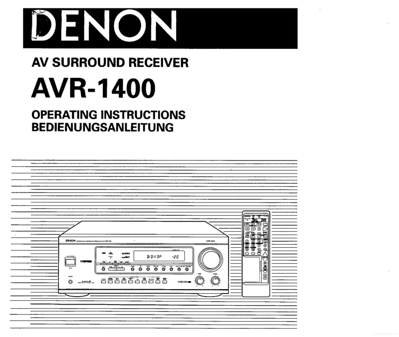 Denon AVR-1400 Receiver Owners Manual