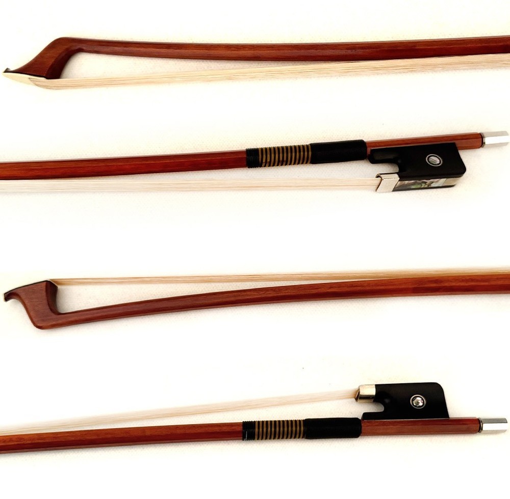 Master Pernambuco Octagonal Cello Bow 4/4 Ebony Parisan eye Frog Silver Part 80g