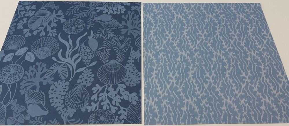 OCEAN, NAUTICAL, SHELLS - 12" x 12" Scrapbook, 5 Single/1 Double-Sided Sheets