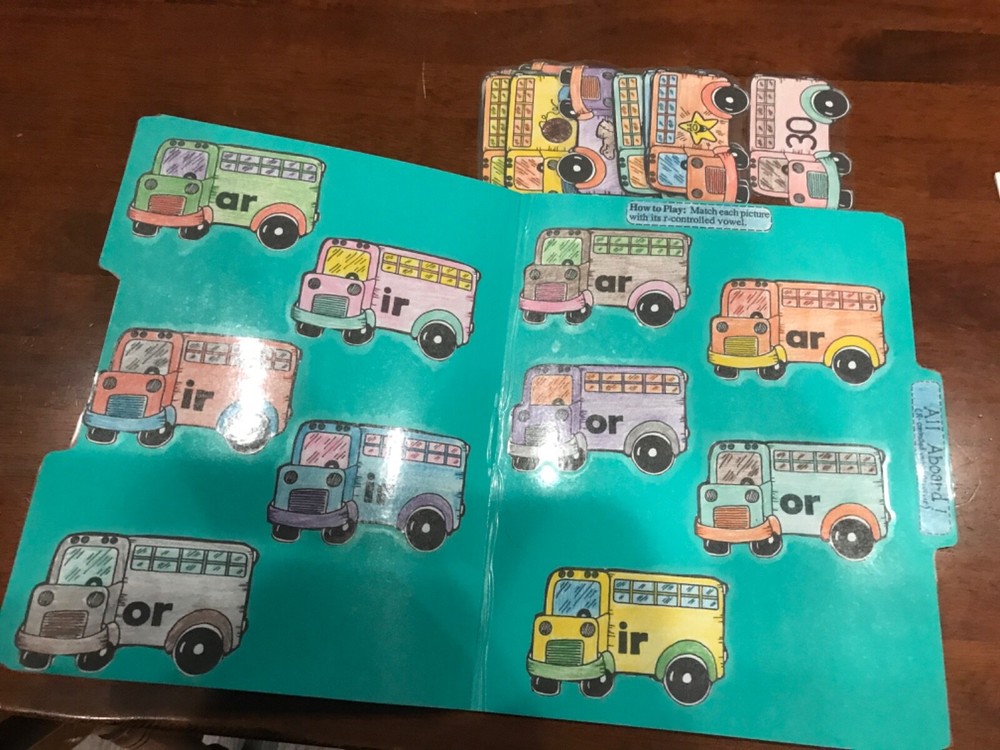 All Aboard! ”R” Controlled Words 2nd grade language arts file folder game