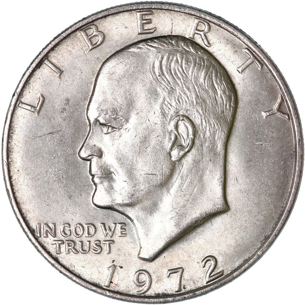 1972 (P) Eisenhower Dollar Type 1 AU Ike