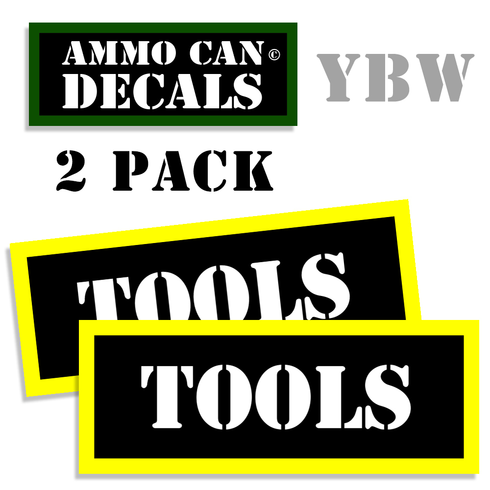 TOOLS Ammo Label Decals Box Stickers decals - 2 Pack BLYW