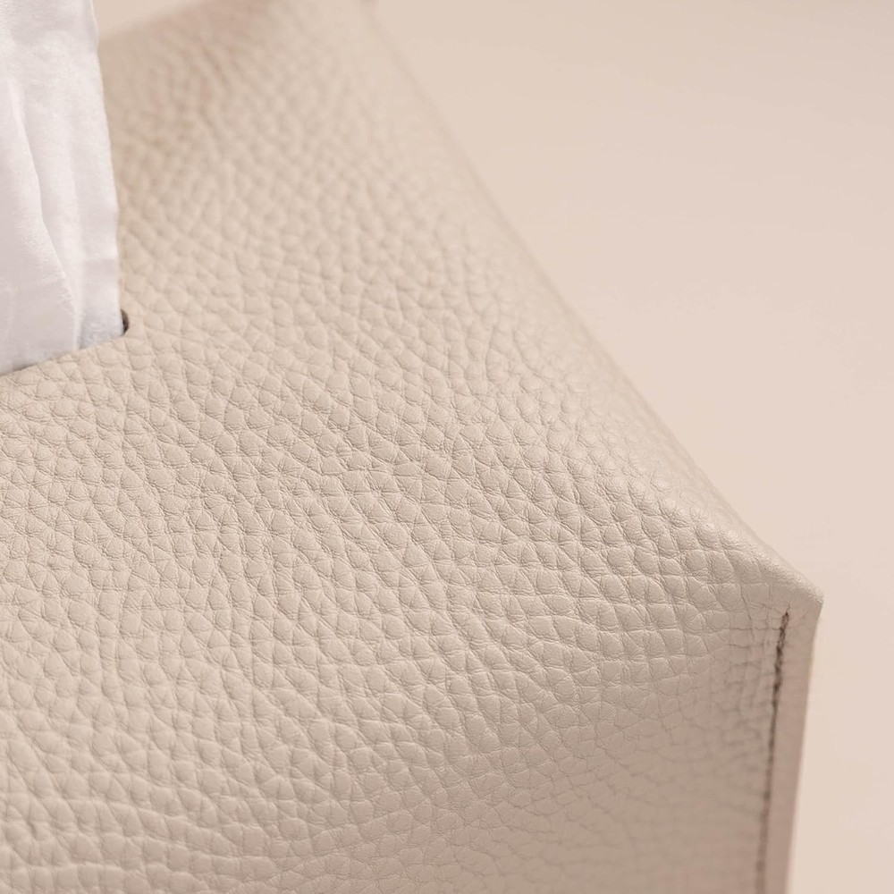 Aesthetic Rectangle Tissue Box Cover Modern Flat Box Holder Light Taupe