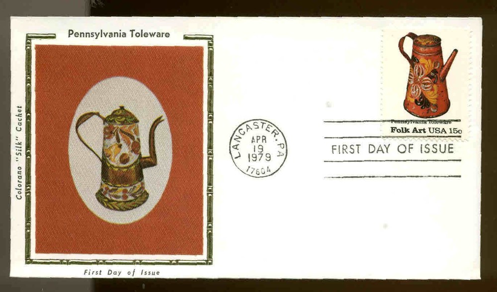 1775 TOLEWARE FDC LANCASTER, PA COLORANO "SILK" CACHET
