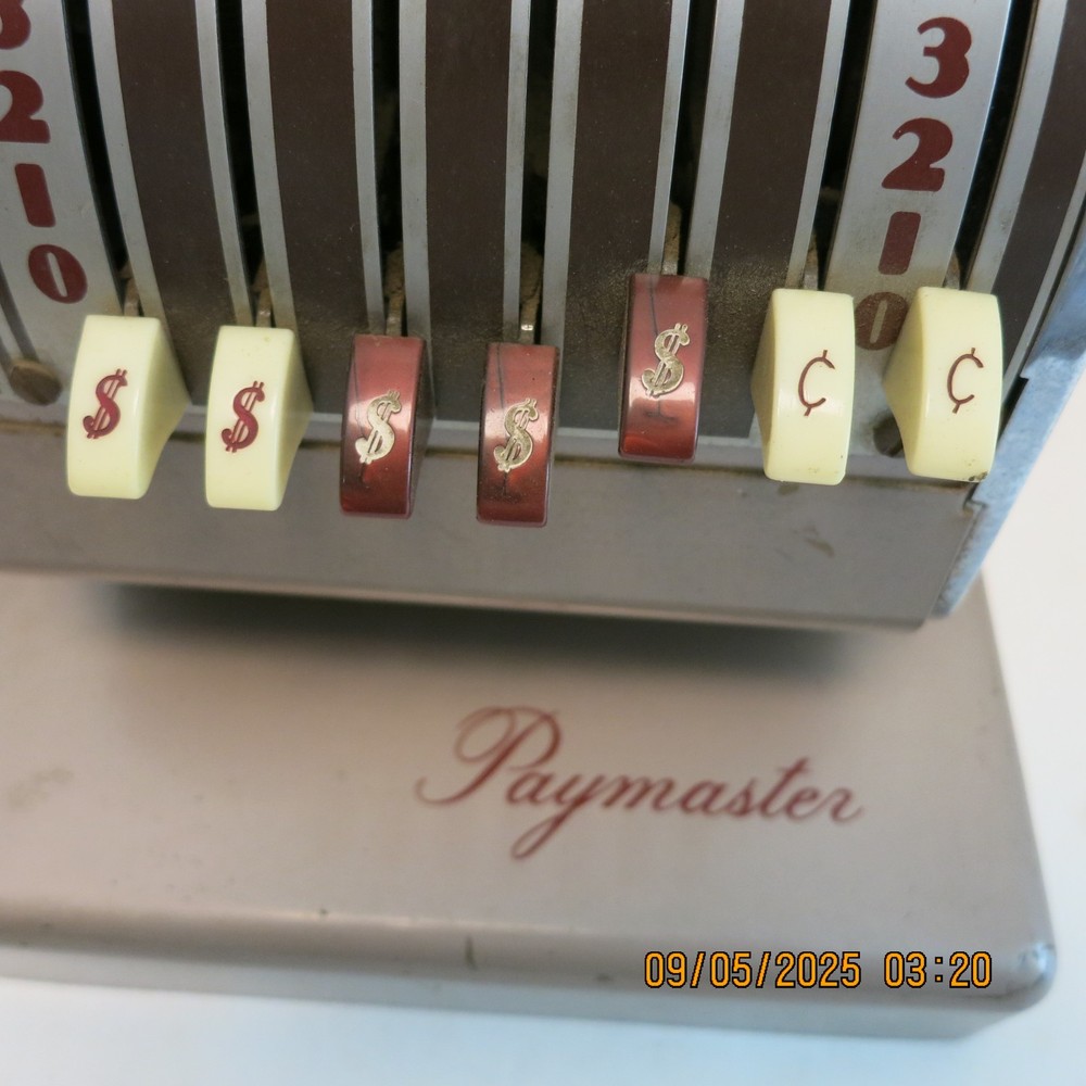 Paymaster S 550 with Key Works Vintage Check Writer Nice Condition